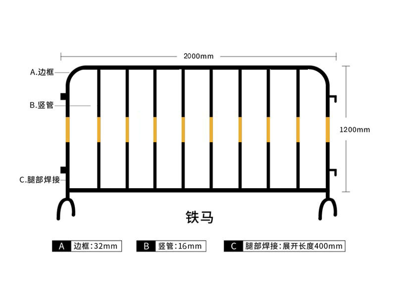 鐵馬尺寸2米